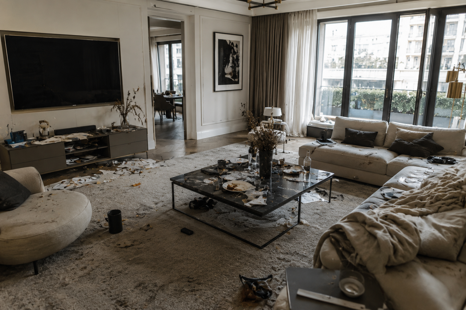 Living space before a Pristine Diamond clean