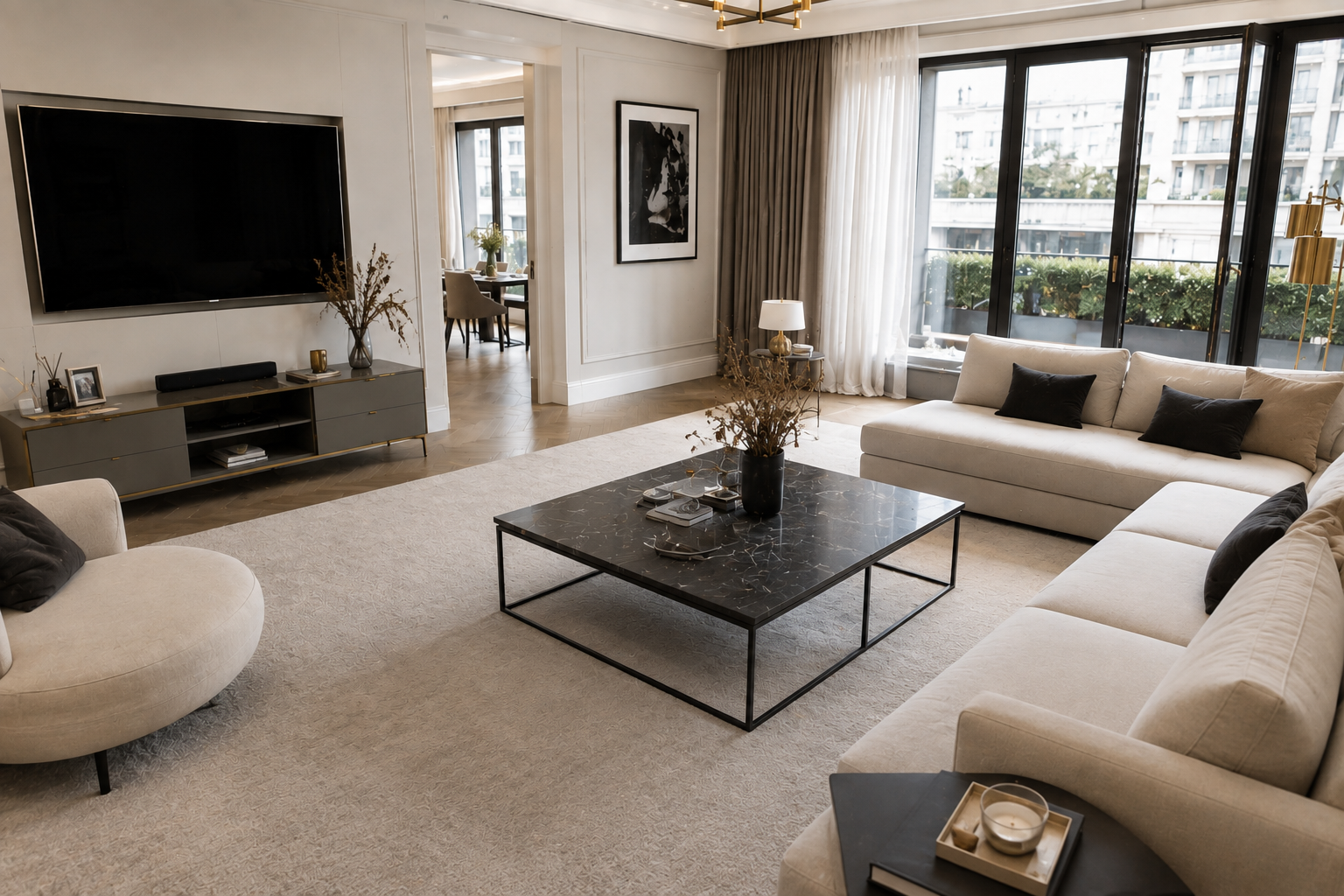 The same living space after a Pristine Diamond deep clean